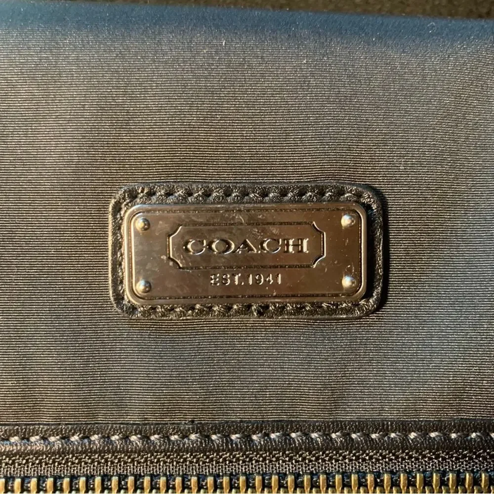 Coach Nylon Laptop Messenger Bag in Black with Silver Hardware
